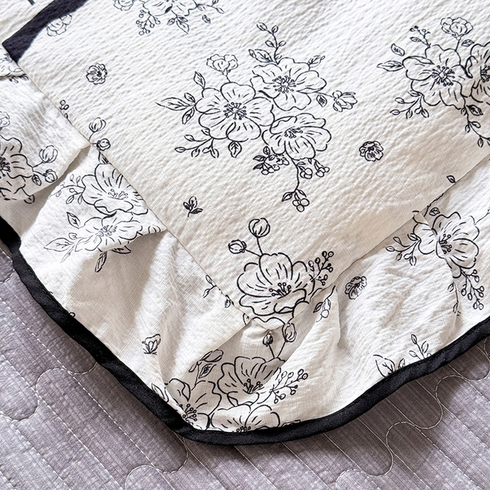 91家纺网 家纺一手货源 找家纺 韩约家纺 2026春夏新款皱皱纱床盖款夏被夏凉被空调被四件套 安娜花园