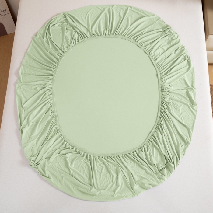 91家纺网 家纺一手货源 找家纺 宇淳国际 2026新款锦氨凉感冰丝床笠 森林绿