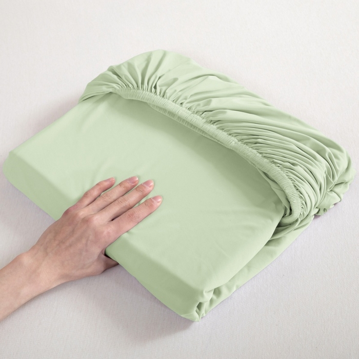 91家纺网 家纺一手货源 找家纺 宇淳国际 2026新款锦氨凉感冰丝床笠 森林绿