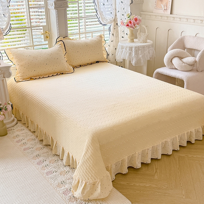 91家纺网 家纺一手货源 找家纺 韩约家纺 2026春夏新款皱皱纱床盖款夏被夏凉被空调被四件套 蜡笔画