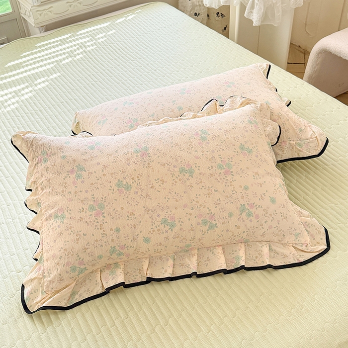 91家纺网 家纺一手货源 找家纺 韩约家纺 2026春夏新款皱皱纱床盖款夏被夏凉被空调被四件套 蔷薇花开