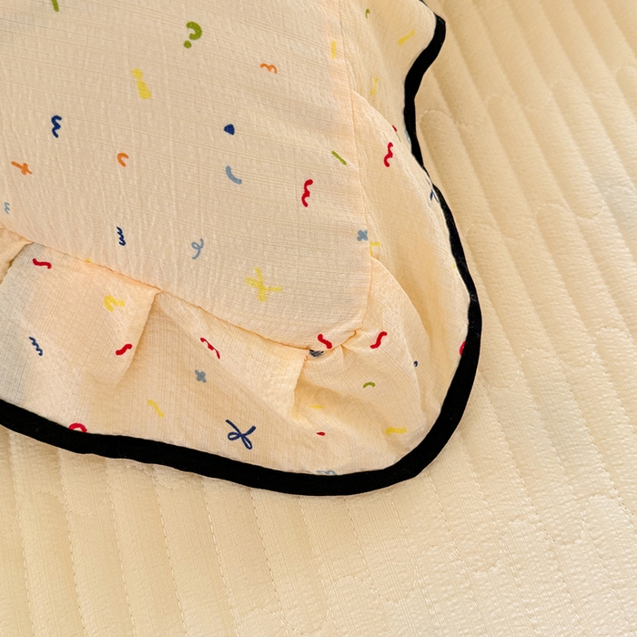 91家纺网 家纺一手货源 找家纺 韩约家纺 2026春夏新款皱皱纱床盖款夏被夏凉被空调被四件套 蜡笔画