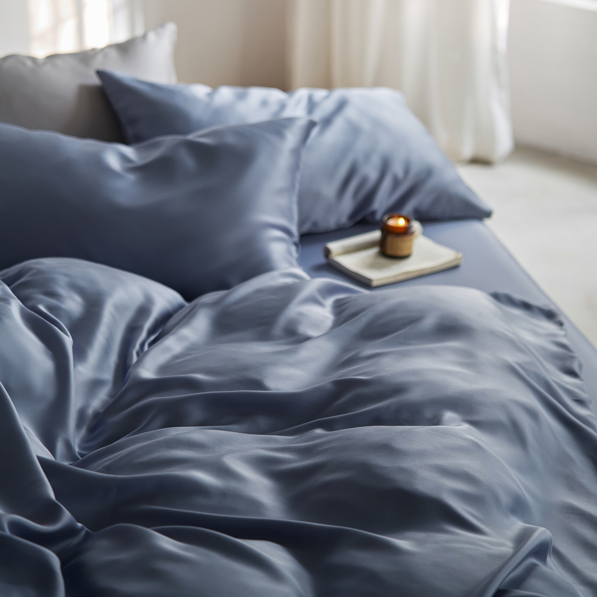 91家纺网 家纺一手货源 找家纺 轩和家居 2026新款60支奥地利兰精天丝四件套 劳伦蓝