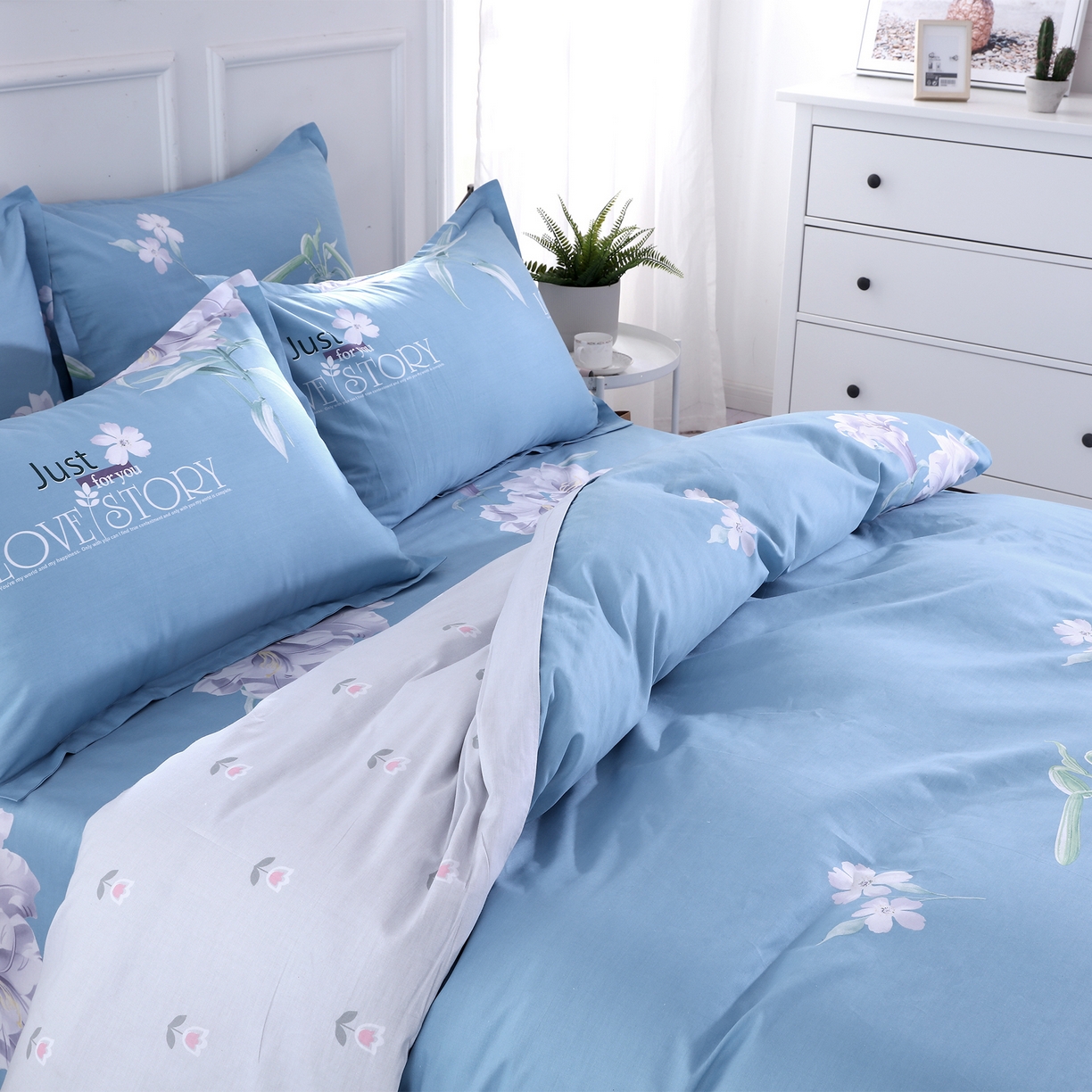 91家纺网 家纺一手货源 找家纺 馨雅家纺 2026新款简欧纯棉印花被套单品被套被套单件 美人如玉