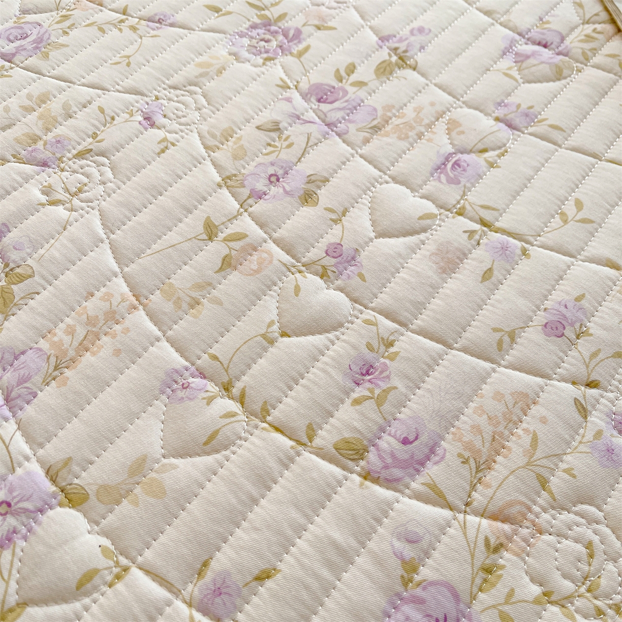 91家纺网 家纺一手货源 找家纺 （总）宜凡家纺 2026新款全棉印花夹棉花边床笠三件套