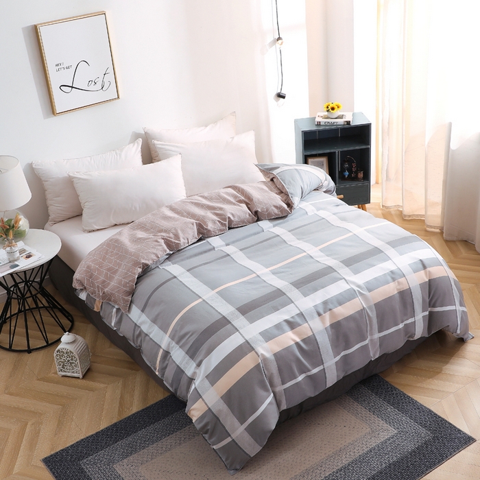 91家纺网 家纺一手货源 找家纺 馨雅家纺 2026新款简欧纯棉印花被套单品被套被套单件 巴比伦-灰