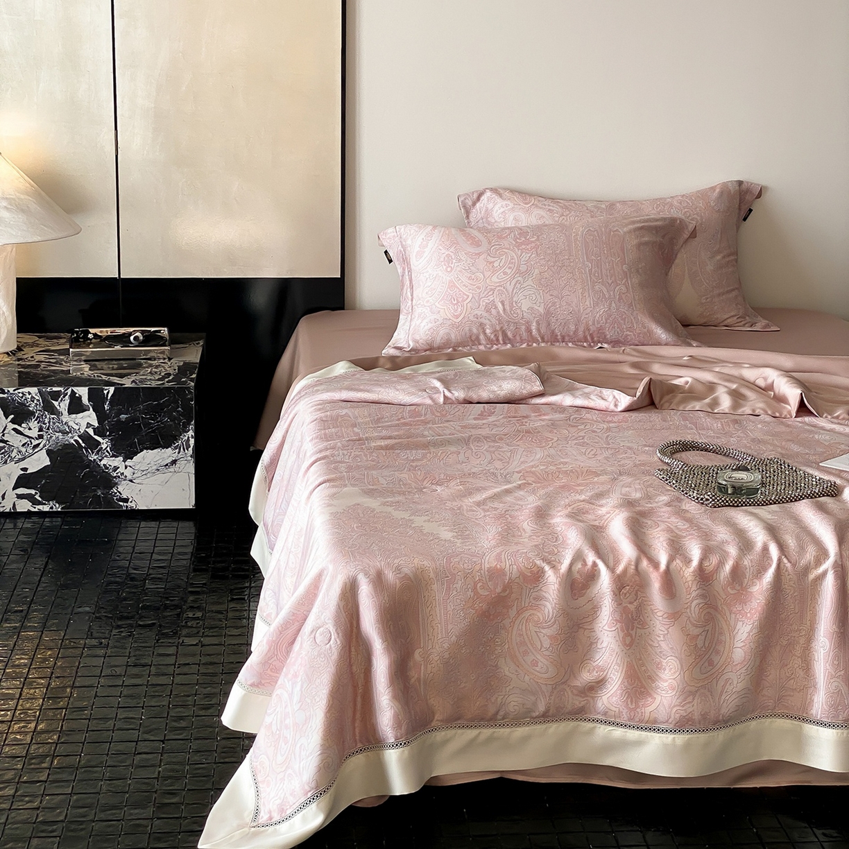 91家纺网 家纺一手货源 找家纺 丽笙被芯 2026新款A类兰精天丝数码印花Naia镂空夏被夏凉被空调被-系列二 悠觅