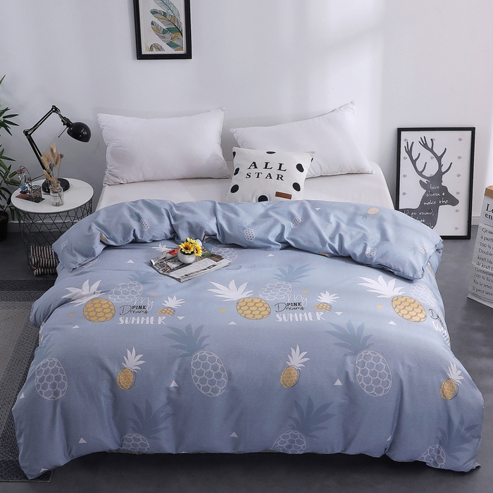 91家纺网 家纺一手货源 找家纺 馨雅家纺 2026新款简欧纯棉印花被套单品被套被套单件 菠萝物语-灰