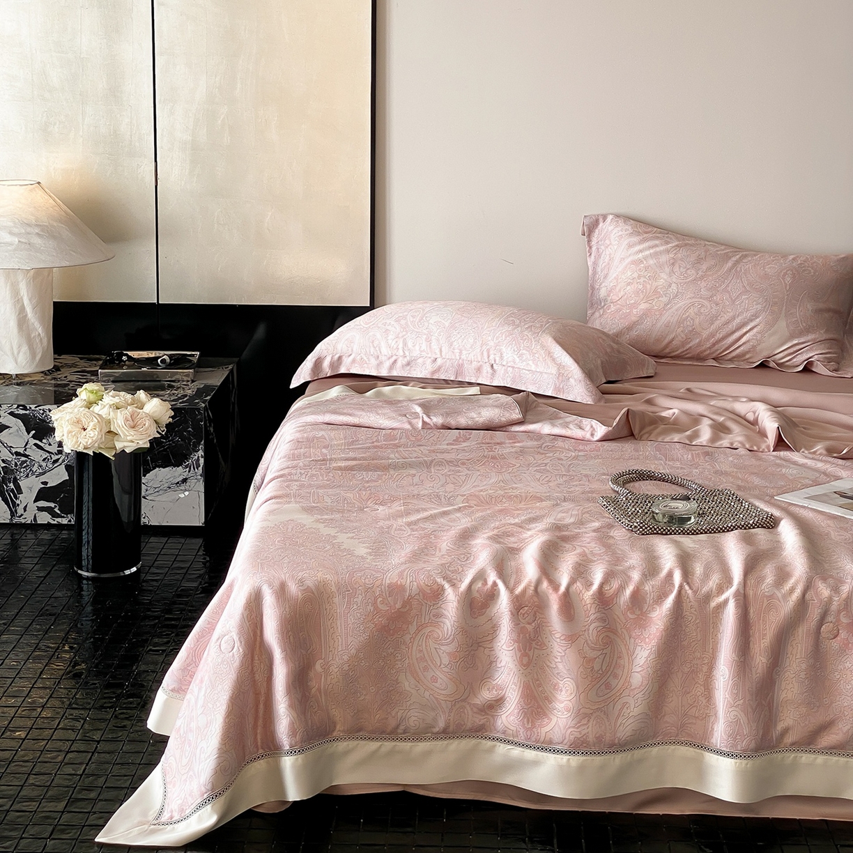 91家纺网 家纺一手货源 找家纺 丽笙被芯 2026新款A类兰精天丝数码印花Naia镂空夏被夏凉被空调被-系列二 悠觅