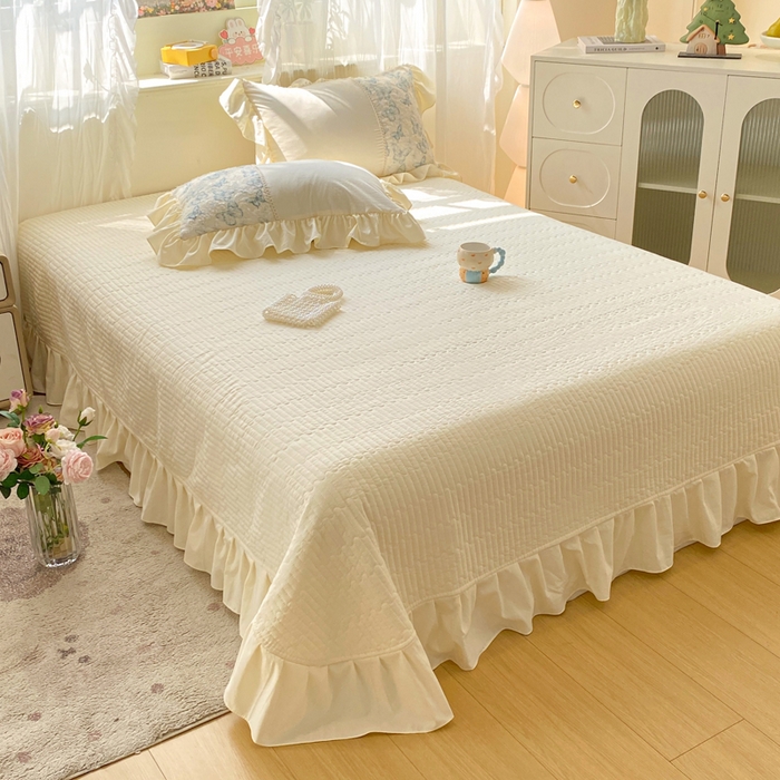 91家纺网 家纺一手货源 找家纺 （总）蝶帕家纺 2026新款水洗棉剪花流苏夹棉床盖款夏被夏凉被空调被四件套-古韵蝶恋