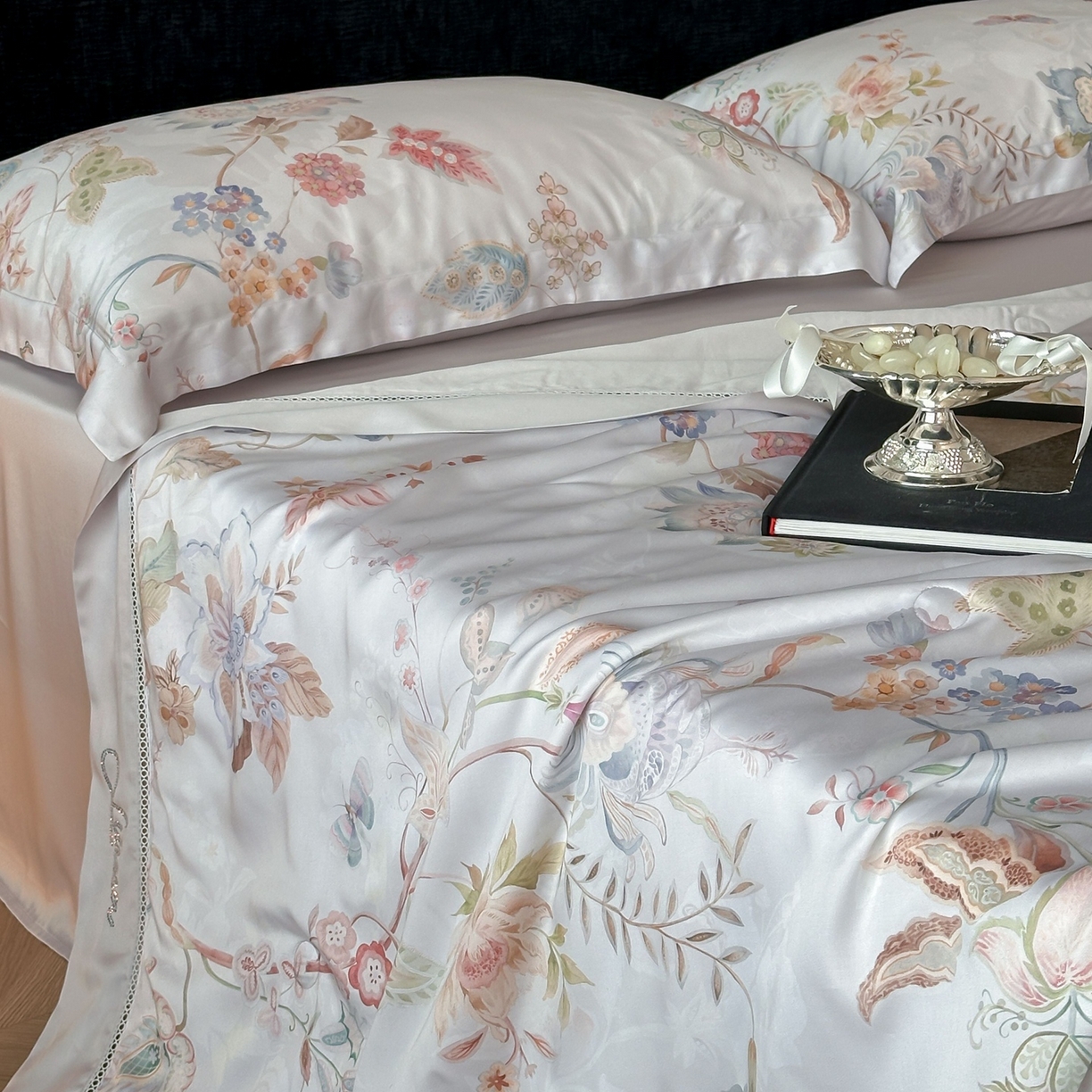 91家纺网 家纺一手货源 找家纺 丽笙被芯 2026新款A类兰精天丝数码印花Naia镂空夏被夏凉被空调被-系列二 韵色