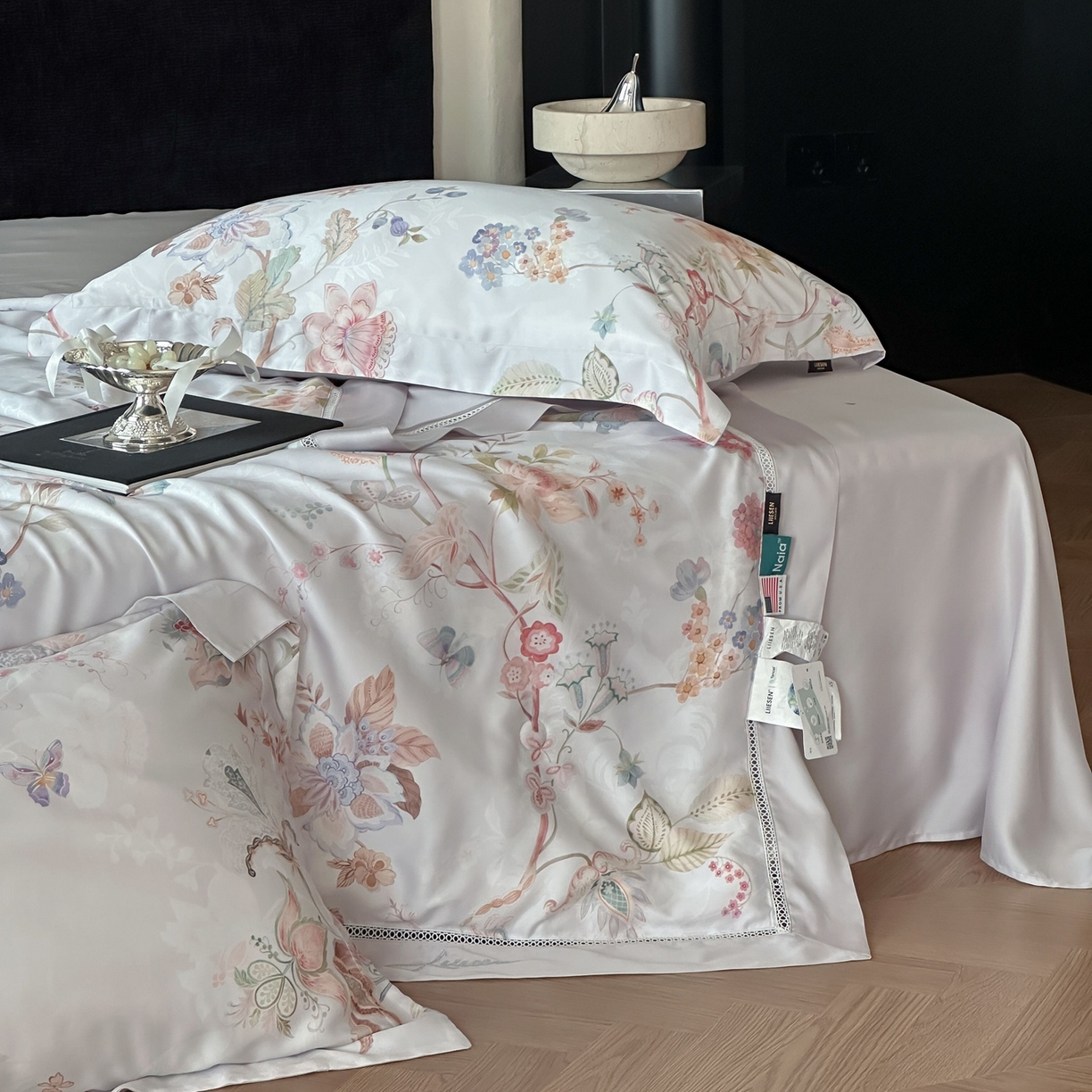 91家纺网 家纺一手货源 找家纺 丽笙被芯 2026新款A类兰精天丝数码印花Naia镂空夏被夏凉被空调被-系列二 韵色