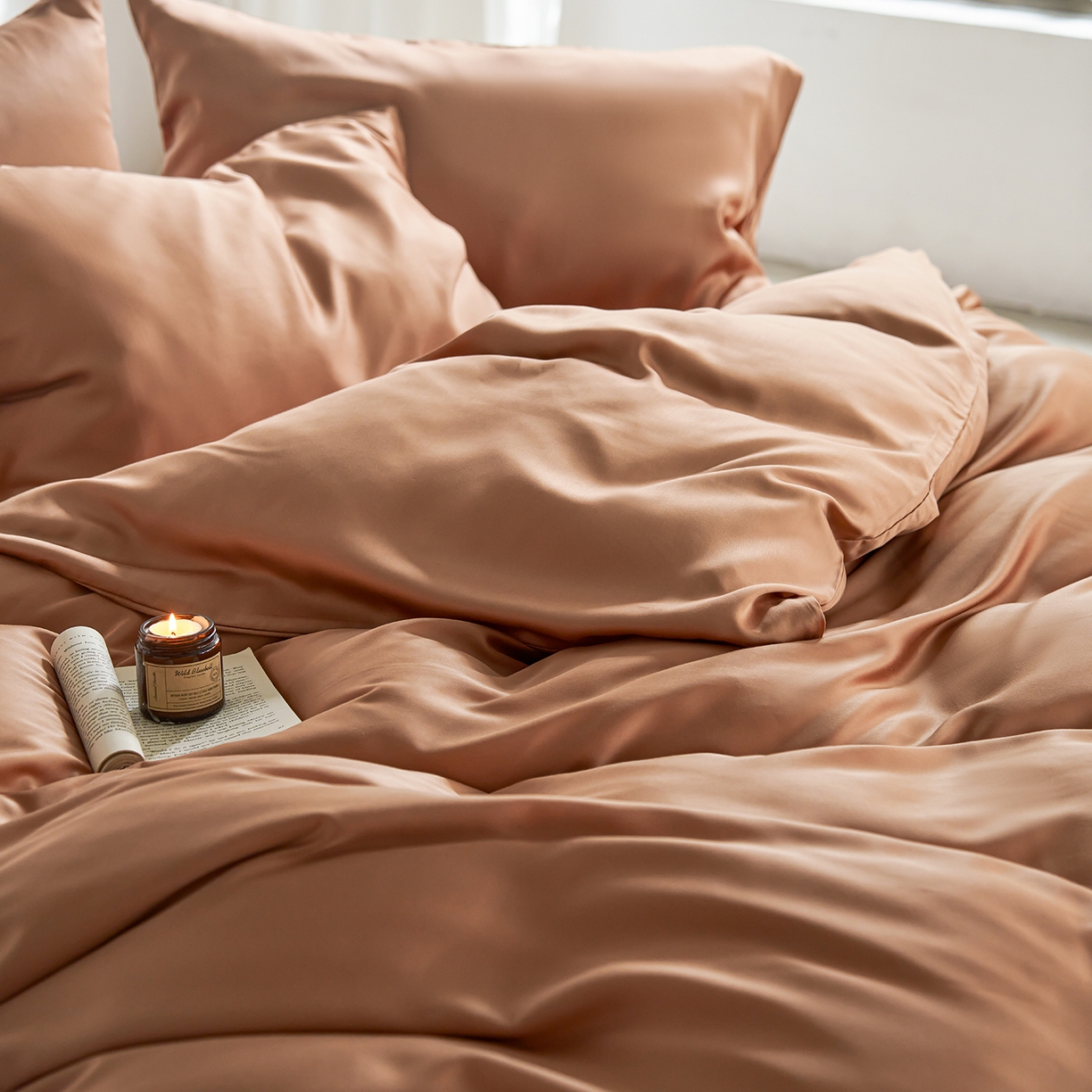 91家纺网 家纺一手货源 找家纺 轩和家居 2026新款60支奥地利兰精天丝四件套 拿铁咖