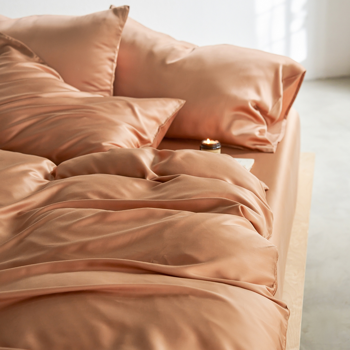 91家纺网 家纺一手货源 找家纺 轩和家居 2026新款60支奥地利兰精天丝四件套 拿铁咖