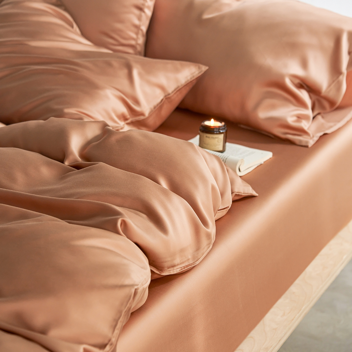 91家纺网 家纺一手货源 找家纺 轩和家居 2026新款60支奥地利兰精天丝四件套 拿铁咖