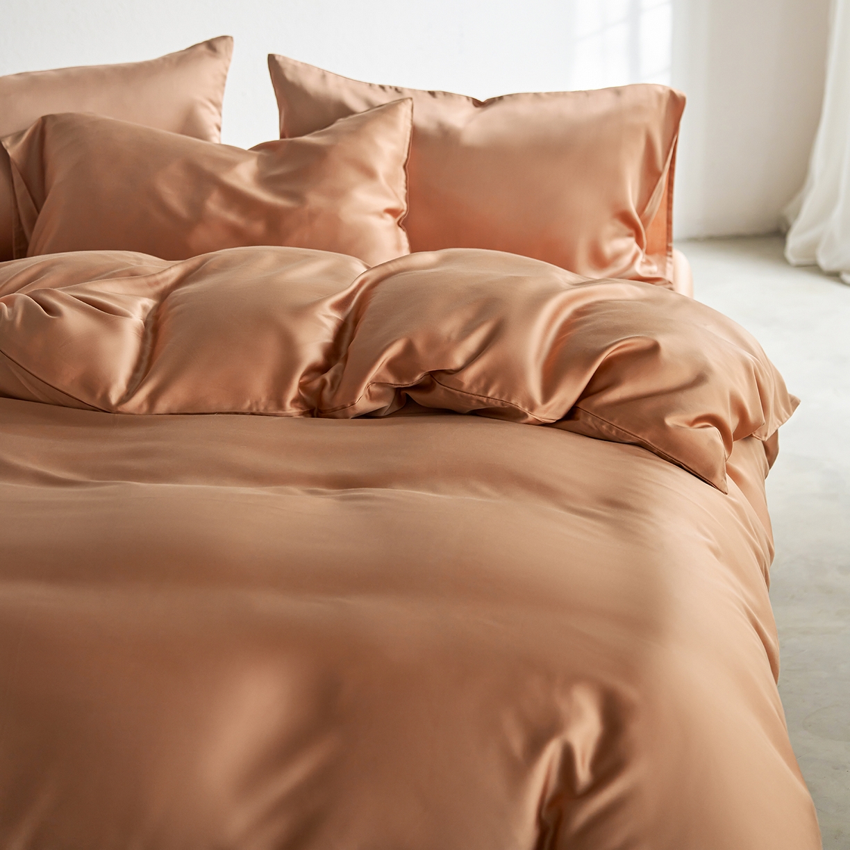 91家纺网 家纺一手货源 找家纺 轩和家居 2026新款60支奥地利兰精天丝四件套 拿铁咖