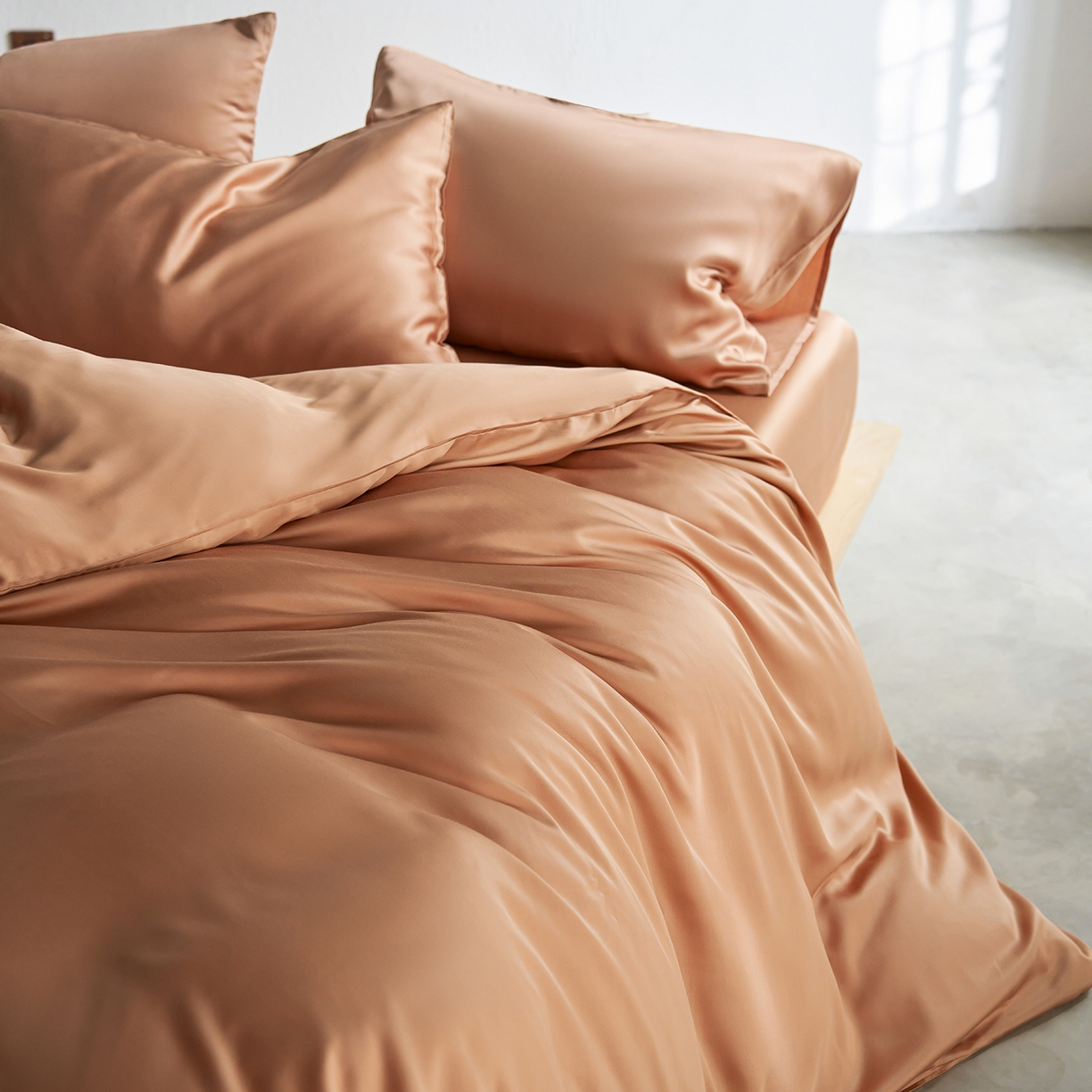 91家纺网 家纺一手货源 找家纺 轩和家居 2026新款60支奥地利兰精天丝四件套 拿铁咖