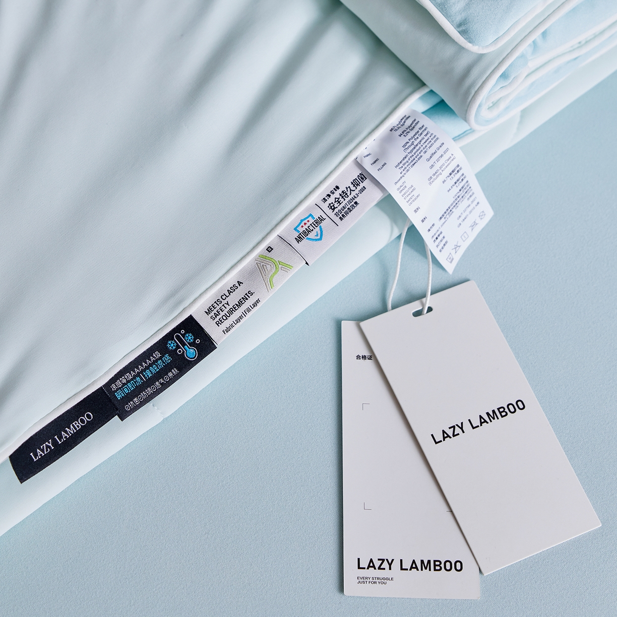 91家纺网 家纺一手货源 找家纺 丽笙被芯 2026新款冷暖深睡控温夏被夏凉被空调被 晨雾蓝