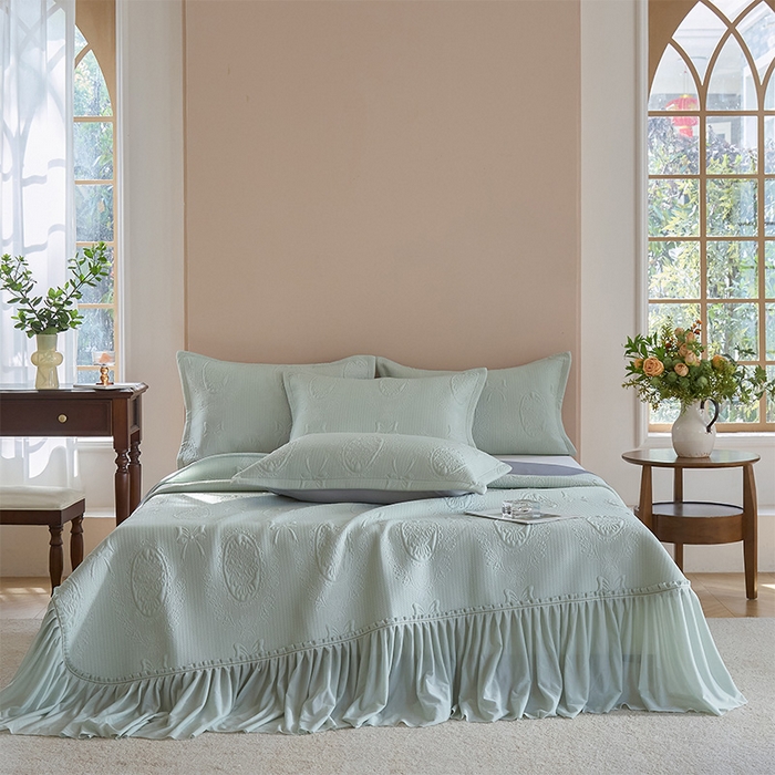 91家纺网 家纺一手货源 找家纺 （总）金绣美居 2026春夏新款PE高分子复合床裙凉席席子空调软席-简沫