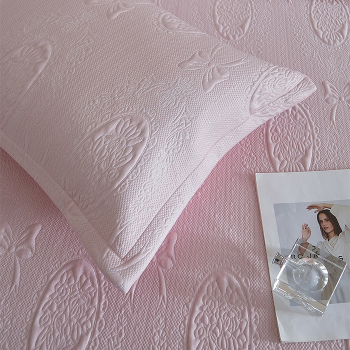 91家纺网 家纺一手货源 找家纺 金绣美居 2026春夏新款PE高分子复合床裙凉席席子空调软席-简沫 简沫-粉色