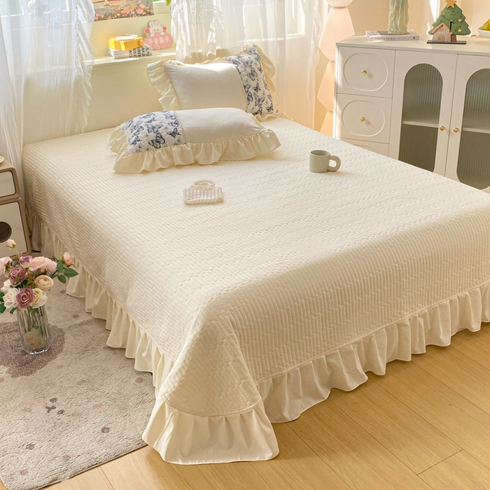 91家纺网 家纺一手货源 找家纺 蝶帕家纺 2026新款水洗棉剪花流苏夹棉床盖款四件套-古韵蝶恋 古韵蝶恋-墨