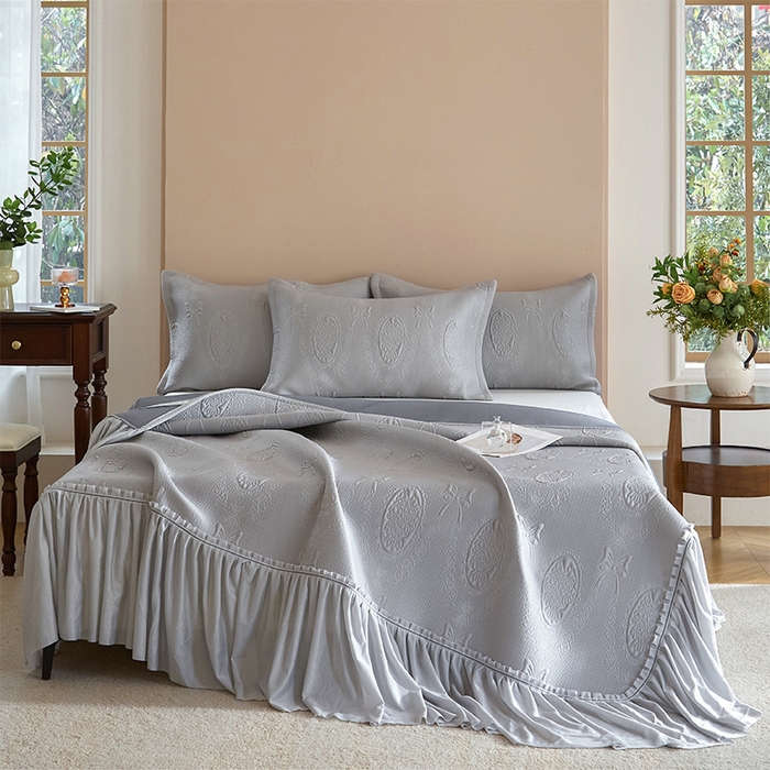 金绣美居 2026春夏新款PE高分子复合床裙凉席席子空调软席-简沫 简沫-灰色