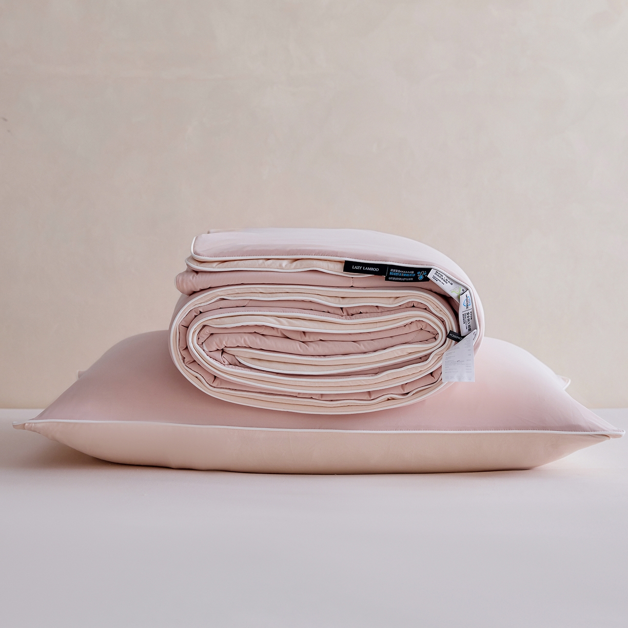 91家纺网 家纺一手货源 找家纺 丽笙被芯 2026新款冷暖深睡控温夏被夏凉被空调被 橘雾粉