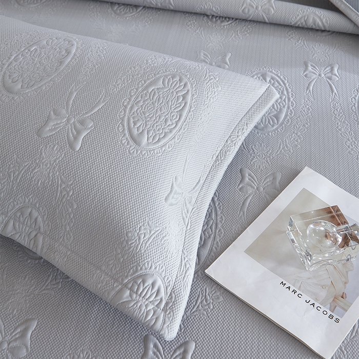 91家纺网 家纺一手货源 找家纺 金绣美居 2026春夏新款PE高分子复合床裙凉席席子空调软席-简沫 简沫-灰色