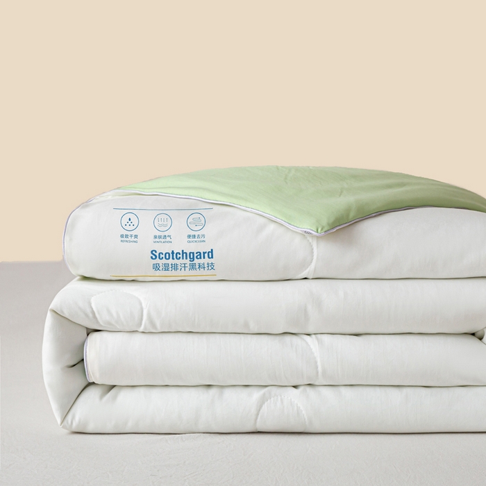 红日子纺织品 2026新款A类水洗棉冰淇淋夏被空调被 果绿白