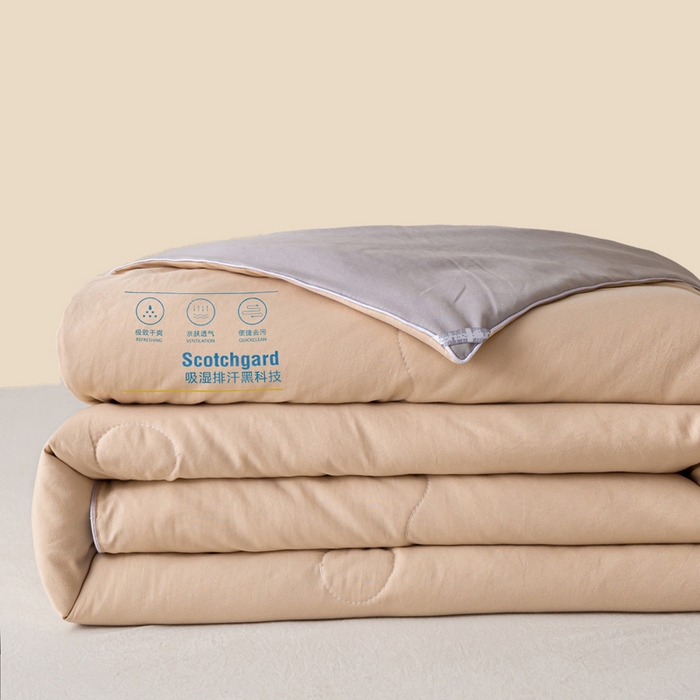 红日子纺织品 2026新款A类水洗棉冰淇淋夏被空调被 卡其灰