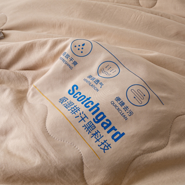 91家纺网 家纺一手货源 找家纺 红日子纺织品 2026新款A类水洗棉冰淇淋夏被空调被 卡其灰