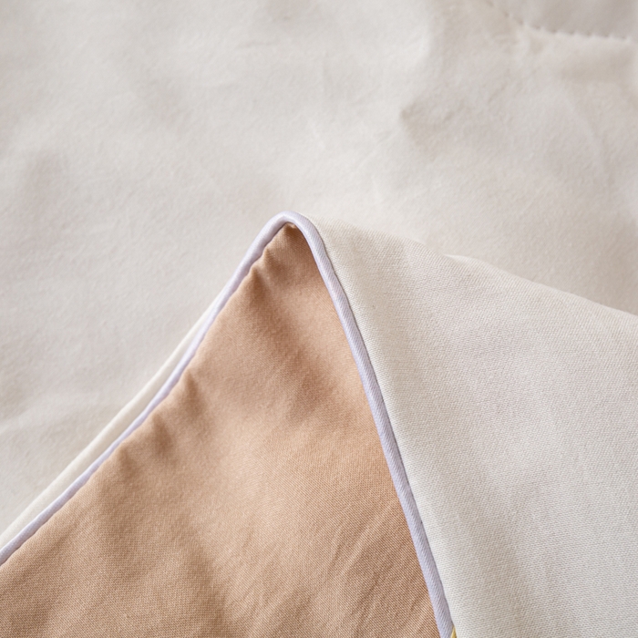 91家纺网 家纺一手货源 找家纺 红日子纺织品 2026新款A类水洗棉冰淇淋夏被空调被 卡其白