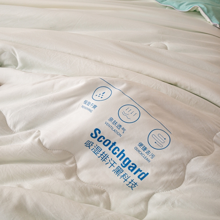 91家纺网 家纺一手货源 找家纺 红日子纺织品 2026新款A类水洗棉冰淇淋夏被空调被 蓝白