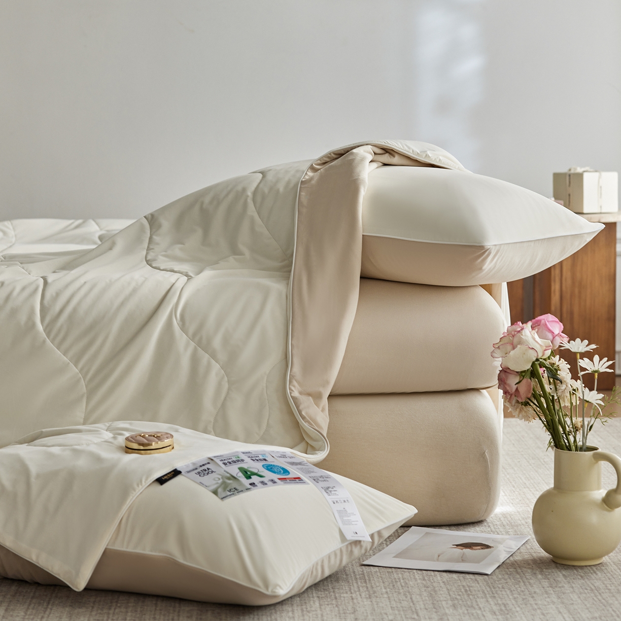 91家纺网 家纺一手货源 找家纺 丽笙被芯 2026新款冷暖深睡控温夏被夏凉被空调被 黎明白