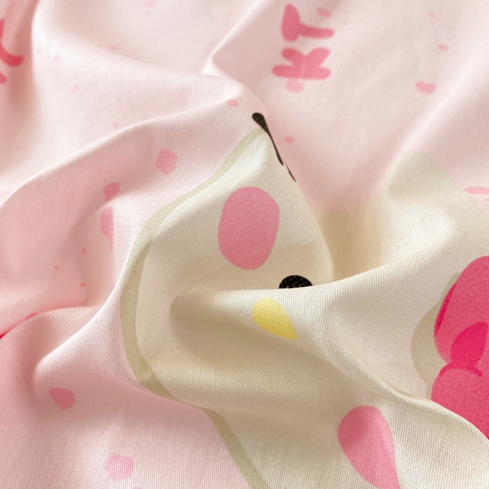 91家纺网 家纺一手货源 找家纺 红日子纺织品 2026新款全棉纯棉单床单 甜心猫咪