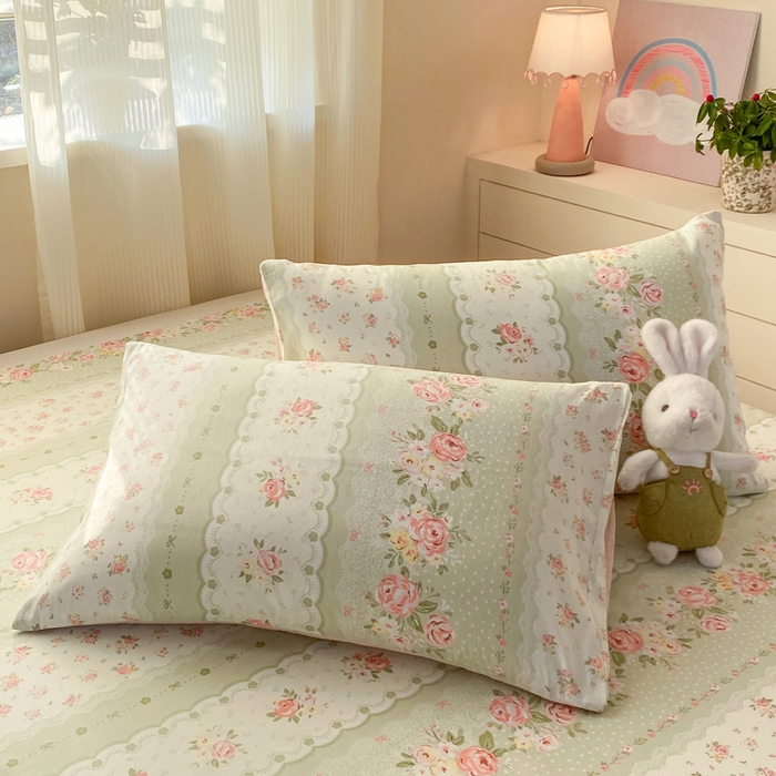 91家纺网 家纺一手货源 找家纺 红日子纺织品 2026新款全棉纯棉单床单 云边花漾