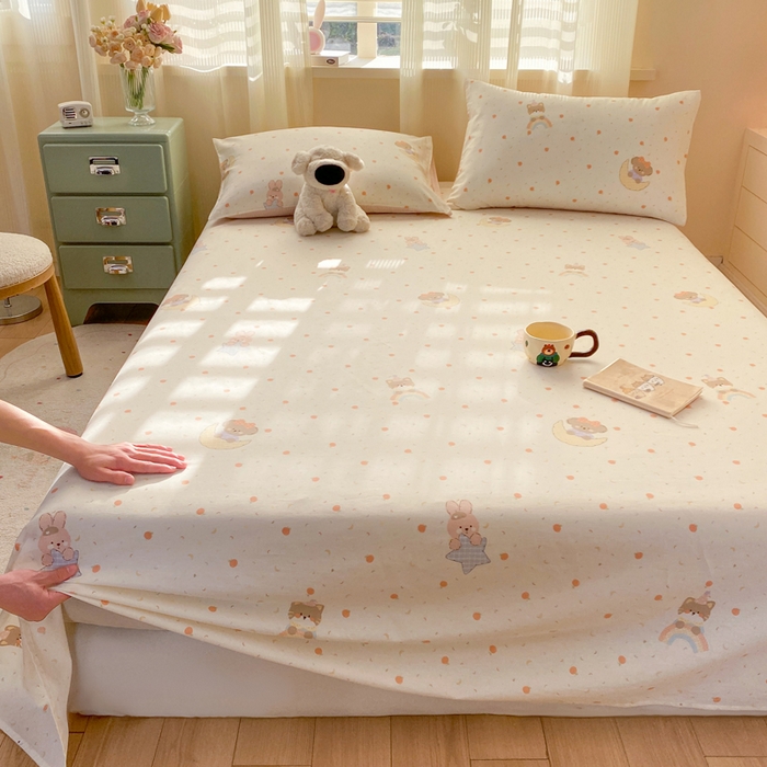 91家纺网 家纺一手货源 找家纺 红日子纺织品 2026新款全棉纯棉单床单 伙伴甜心