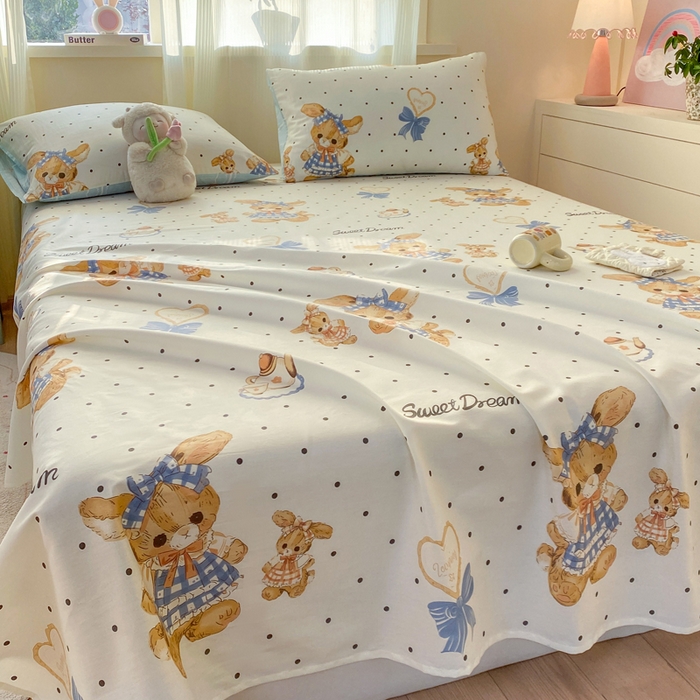 91家纺网 家纺一手货源 找家纺 红日子纺织品 2026新款全棉纯棉单床单 洛可可