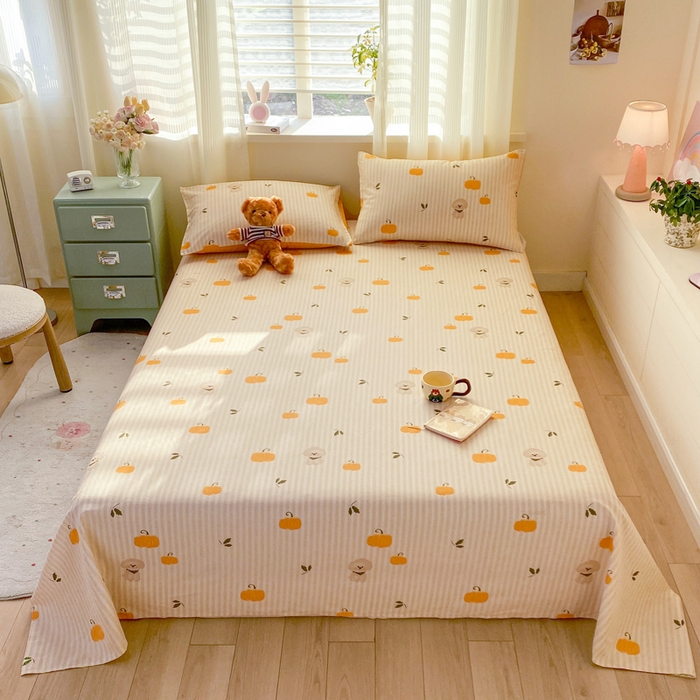 红日子纺织品 2026新款全棉纯棉单床单 南瓜小狗
