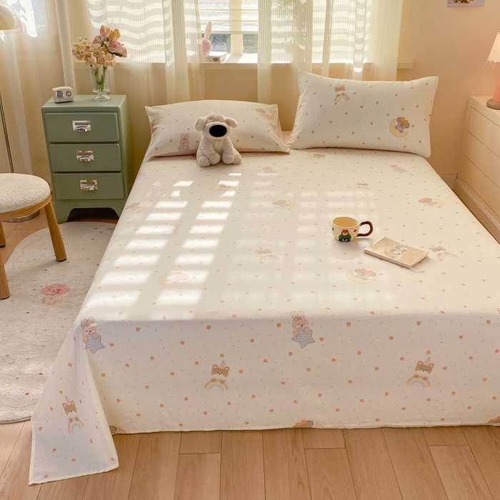 91家纺网 家纺一手货源 找家纺 红日子纺织品 2026新款全棉纯棉单床单 伙伴甜心