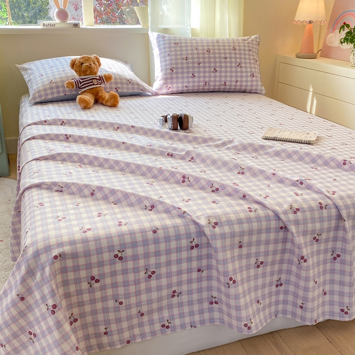 91家纺网 家纺一手货源 找家纺 红日子纺织品 2026新款全棉纯棉单床单 香甜樱桃