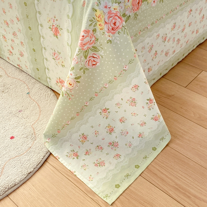 91家纺网 家纺一手货源 找家纺 红日子纺织品 2026新款全棉纯棉单床单 云边花漾