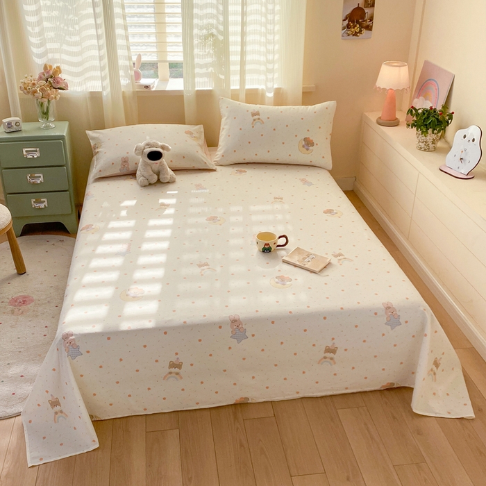 91家纺网 家纺一手货源 找家纺 红日子纺织品 2026新款全棉纯棉单床单 伙伴甜心