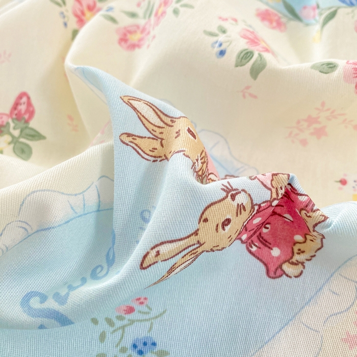 91家纺网 家纺一手货源 找家纺 红日子纺织品 2026新款全棉纯棉单床单 香颂萌兔