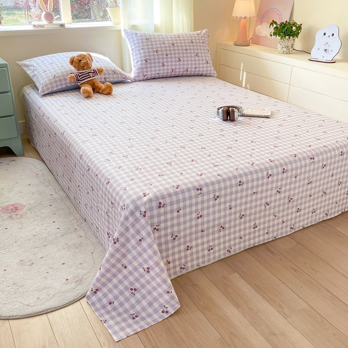 91家纺网 家纺一手货源 找家纺 红日子纺织品 2026新款全棉纯棉单床单 香甜樱桃