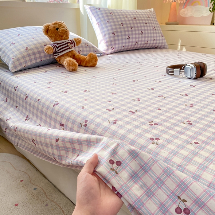 91家纺网 家纺一手货源 找家纺 红日子纺织品 2026新款全棉纯棉单床单 香甜樱桃