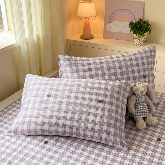 91家纺网 家纺一手货源 找家纺 红日子纺织品 2026新款全棉纯棉单床单 甜心乐园紫