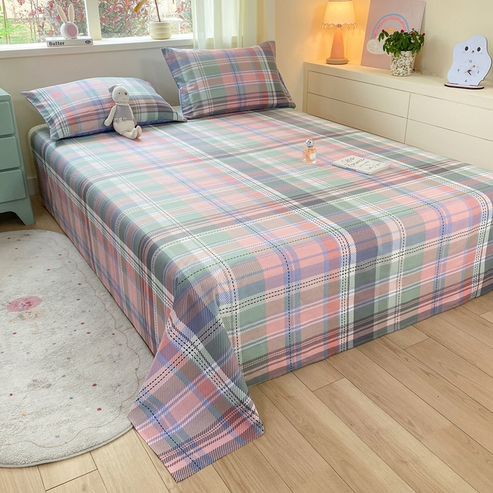 91家纺网 家纺一手货源 找家纺 红日子纺织品 2026新款全棉纯棉单床单 悦色格调