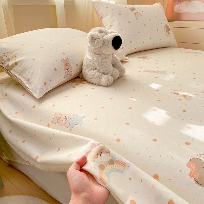 91家纺网 家纺一手货源 找家纺 红日子纺织品 2026新款全棉纯棉单床单 伙伴甜心