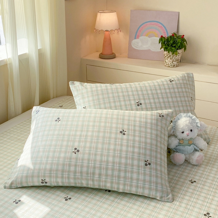 91家纺网 家纺一手货源 找家纺 红日子纺织品 2026新款全棉纯棉单床单 印象樱桃